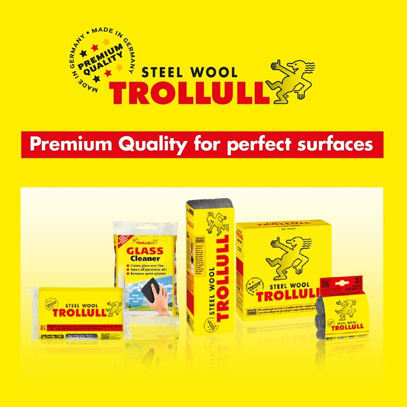 Trollull صوف الصلب TROLLULL | صوف سلكي 200 جرام ناعم جداً 0000 يلمع الخشب المشمع، النحاس، النحاس الأصفر، والأسطح غير اللامعة، ينظف الزجاج - Image 4